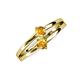3 - Ria 0.40 ctw (4.00 mm) Round Citrine Split Shank 2 Stone Engagement Ring 