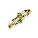 3 - Ria 0.63 ctw (4.00 mm) Round Peridot Split Shank 2 Stone Engagement Ring 
