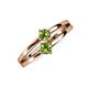 3 - Ria 0.63 ctw (4.00 mm) Round Peridot Split Shank 2 Stone Engagement Ring 