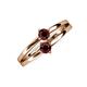 3 - Ria 0.64 ctw (4.00 mm) Round Red Garnet Split Shank 2 Stone Engagement Ring 