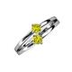 3 - Ria 0.50 ctw (4.00 mm) Round Yellow Diamond Split Shank 2 Stone Engagement Ring 