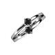 3 - Ria 0.54 ctw (4.00 mm) Round Black Diamond Split Shank 2 Stone Engagement Ring 