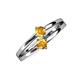 3 - Ria 0.40 ctw (4.00 mm) Round Citrine Split Shank 2 Stone Engagement Ring 
