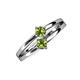 3 - Ria 0.63 ctw (4.00 mm) Round Peridot Split Shank 2 Stone Engagement Ring 