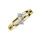3 - Ria 0.44 ctw (4.00 mm) Round Moissanite Split Shank 2 Stone Engagement Ring 