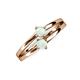 3 - Ria 0.40 ctw (4.00 mm) Round Opal Split Shank 2 Stone Engagement Ring 