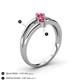 4 - Ria 0.40 ctw (4.00 mm) Round Pink Tourmaline Split Shank 2 Stone Engagement Ring 