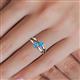 5 - Ria 0.44 ctw (4.00 mm) Round Blue Topaz Split Shank 2 Stone Engagement Ring 