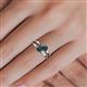 5 - Ria 0.50 ctw (4.00 mm) Round London Blue Topaz Split Shank 2 Stone Engagement Ring 
