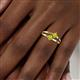 6 - Ria 0.50 ctw (4.00 mm) Round Yellow Diamond Split Shank 2 Stone Engagement Ring 