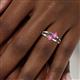 6 - Ria 0.53 ctw (4.00 mm) Round Pink Sapphire Split Shank 2 Stone Engagement Ring 