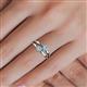 5 - Ria 0.40 ctw (4.00 mm) Round Aquamarine Split Shank 2 Stone Engagement Ring 