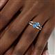 6 - Ria 0.44 ctw (4.00 mm) Round Blue Topaz Split Shank 2 Stone Engagement Ring 