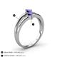 4 - Ria 0.40 ctw (4.00 mm) Round Iolite Split Shank 2 Stone Engagement Ring 