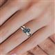 5 - Ria 0.50 ctw (4.00 mm) Round Blue Diamond Split Shank 2 Stone Engagement Ring 