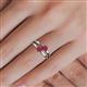 5 - Ria 0.53 ctw (4.00 mm) Round Ruby Split Shank 2 Stone Engagement Ring 