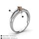 4 - Ria 0.48 ctw (4.00 mm) Round Smoky Quartz Split Shank 2 Stone Engagement Ring 