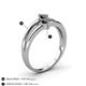 4 - Ria 0.54 ctw (4.00 mm) Round Black Diamond Split Shank 2 Stone Engagement Ring 