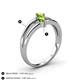 4 - Ria 0.63 ctw (4.00 mm) Round Peridot Split Shank 2 Stone Engagement Ring 