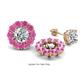 1 - Serena 3.40 ctw (3.00 mm) Round Pink Sapphire Jackets Earrings 