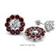1 - Serena 2.31 ctw (3.00 mm) Round Red Garnet Jackets Earrings 