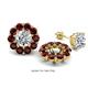 1 - Serena 2.31 ctw (3.00 mm) Round Red Garnet Jackets Earrings 