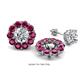 1 - Serena 2.31 ctw (3.00 mm) Round Rhodolite Garnet Jackets Earrings 