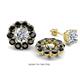 1 - Serena 2.20 ctw (3.00 mm) Round Black Diamond Jackets Earrings 