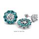 1 - Serena 2.20 ctw (3.00 mm) Round London Blue Topaz Jackets Earrings 