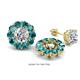 1 - Serena 2.20 ctw (3.00 mm) Round London Blue Topaz Jackets Earrings 