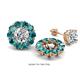 1 - Serena 2.20 ctw (3.00 mm) Round London Blue Topaz Jackets Earrings 