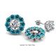 1 - Serena 2.00 ctw (3.00 mm) Round Blue Diamond Jackets Earrings 