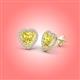 3 - Ember 2.84 ctw (7.00 mm) Heart Shape Created Yellow Sapphire and Round Natural Diamond Halo Stud Earrings 