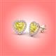 3 - Ember 2.84 ctw (7.00 mm) Heart Shape Created Yellow Sapphire and Round Natural Diamond Halo Stud Earrings 