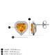 4 - Ember 2.38 ctw (7.00 mm) Heart Shape Citrine and Round Natural Diamond Halo Stud Earrings 