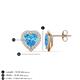 4 - Ember 3.44 ctw (7.00 mm) Heart Shape Blue Topaz and Round Natural Diamond Halo Stud Earrings 