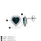 4 - Ember 3.44 ctw (7.00 mm) Heart Shape London Blue Topaz and Round Natural Diamond Halo Stud Earrings 