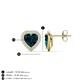 4 - Ember 3.44 ctw (7.00 mm) Heart Shape London Blue Topaz and Round Natural Diamond Halo Stud Earrings 