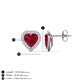 4 - Ember 3.14 ctw (7.00 mm) Heart Shape Lab Created Ruby and Round Natural Diamond Halo Stud Earrings 