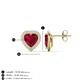 4 - Ember 3.14 ctw (7.00 mm) Heart Shape Created Ruby and Round Natural Diamond Halo Stud Earrings 
