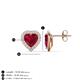 4 - Ember 3.14 ctw (7.00 mm) Heart Shape Created Ruby and Round Natural Diamond Halo Stud Earrings 
