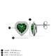 4 - Ember 2.44 ctw (7.00 mm) Heart Shape Created Emerald and Round Natural Diamond Halo Stud Earrings 