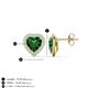 4 - Ember 2.44 ctw (7.00 mm) Heart Shape Created Emerald and Round Natural Diamond Halo Stud Earrings 
