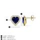 4 - Ember 3.14 ctw (7.00 mm) Heart Shape Created Blue Sapphire and Round Natural Diamond Halo Stud Earrings 