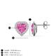 4 - Ember 3.24 ctw (7.00 mm) Heart Shape Created Pink Sapphire and Round Natural Diamond Halo Stud Earrings 