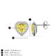 4 - Ember 2.84 ctw (7.00 mm) Heart Shape Created Yellow Sapphire and Round Natural Diamond Halo Stud Earrings 