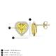 4 - Ember 2.84 ctw (7.00 mm) Heart Shape Created Yellow Sapphire and Round Natural Diamond Halo Stud Earrings 