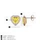 4 - Ember 2.84 ctw (7.00 mm) Heart Shape Created Yellow Sapphire and Round Natural Diamond Halo Stud Earrings 