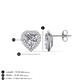 4 - Ember 2.44 ctw (7.00 mm) Heart Shape Moissanite and Round Natural Diamond Halo Stud Earrings 