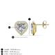 4 - Ember 2.44 ctw (7.00 mm) Heart Shape Moissanite and Round Natural Diamond Halo Stud Earrings 